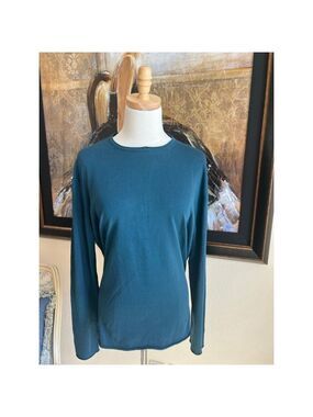 NWT CROSSLEY Long Sleeve Sweater in Teal L Made in Italy
